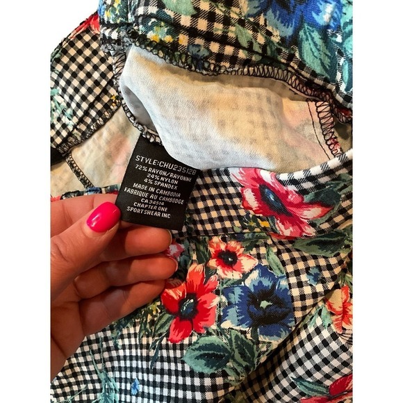 Jules & Leopold Capri Pant Women's L Multicolor Floral Elastic Waistband Pull-On - Picture 7 of 7